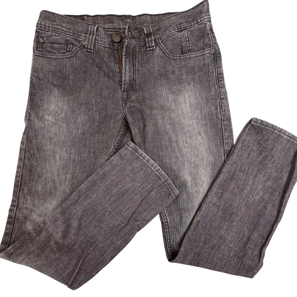 Levis 511 Skinny Moto‎ Jeans Mens 32x30 Faded Black Dark Grey Zipper Back Pocket